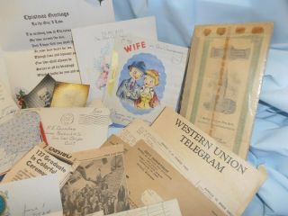1930 ' S - 1940 ' s PERSONAL HAND WRITTEN WWII NAVY SEABEE LOVE LETTERS CARDS PICTURES 4