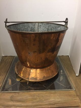 Antique Copper Wine Cooler Pale Pot Ice Bucket With Handle