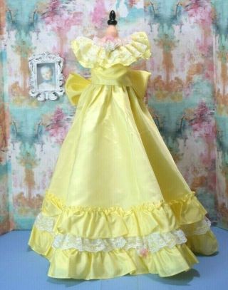 Madame Alexander 20 21 Cissy Size Portrait Doll Dress Yellow Taffeta & Lace