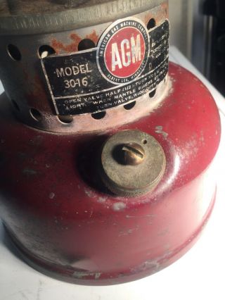 Vintage Milspec AGM American Gas Machine Co Lantern,  1945 WWII USA No Globe 3