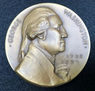 George Washington 2.  5 “ Bronze Medallion Paperweight By Medallic Art