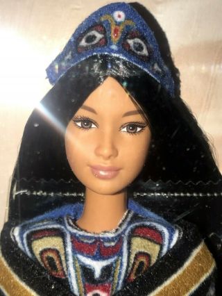 1999 Northwest Coast Barbie Doll 24671 Native American Indian Doll Chilkat Robe