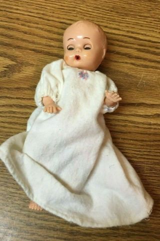 Vintage 8 " Baby Doll Blinking Eyes Molded Hair Reliable Canada Pat.  Pending