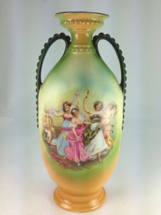 Antique Victoria Austria Art Nouveau Vase " The Harem Dance " Artist Signed