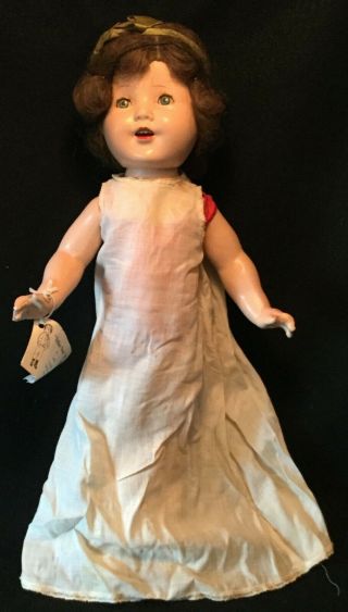 Antique C.  1920s Unbranded 19 " Jointed Composition Flapper Girl Doll - As - Is