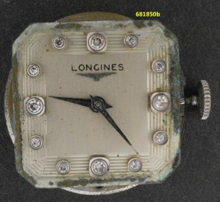 68150,  Vintage Longines 23z Movement Only,  Diamond Dial,  Running, .