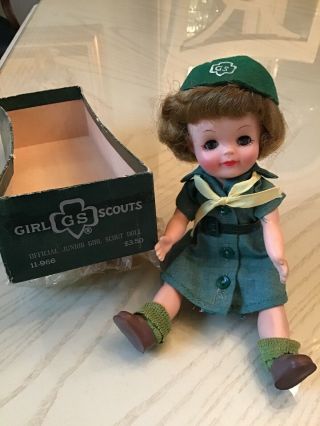 Vintage 8” Girl Scout Doll (?effanbee?) Green Uniform Euc 1960’s