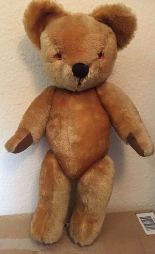 Vintage Merrythought Teddy Bear Lovely Gold Brown Large 23 " Inches Tall Jointed