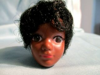 African - American Doll Head W Black Hair - 1960s - Barbie Clone
