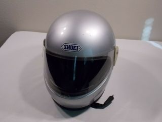 Vintage Shoei Er - E Japanese Motorcycle Helmet Size L Large Full Face Silver