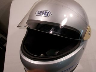 Vintage SHOEI ER - E Japanese Motorcycle Helmet size L Large full face silver 3