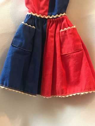 Vintage Barbie Fancy red and blue sleeveless dress 3