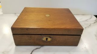 Antique Wood Lap Travel/writing Desk Slope Green Velvet (11 " X 9 ")