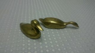 Vintage Small Brass Ducks Geese Goose Bird Figurines