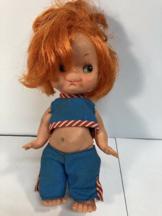 Vintage Japan Doll Red Hair 7 Inch