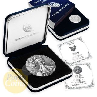 2016 Antique Finish Eagle Us 1$ Silver Eagle 1oz Silver Coin