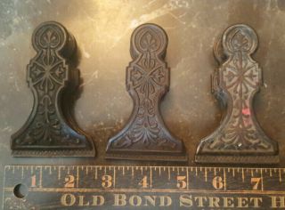 3 Ornate Victorian Cast Iron Bronze Finish Desk Or Wall Paper Invoice Clip Fancy