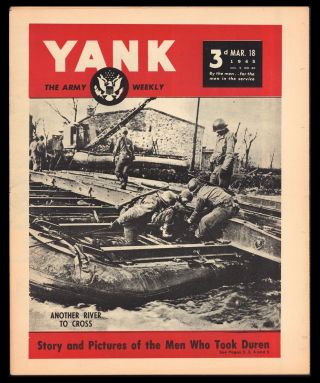 Vintage 1945/mar 18 " Yank Army Weekly " Drive On Duren/alexis Smith Pin - Up Girl