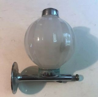 Vintage Antique Soap Dispenser Glass Ball Metal Trim