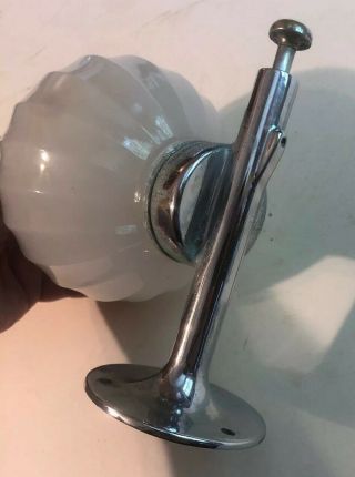 Vintage Antique Soap Dispenser Glass Ball Metal Trim 2
