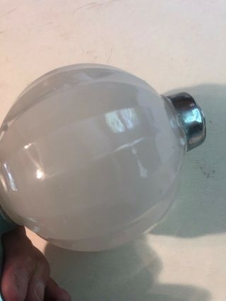 Vintage Antique Soap Dispenser Glass Ball Metal Trim 4