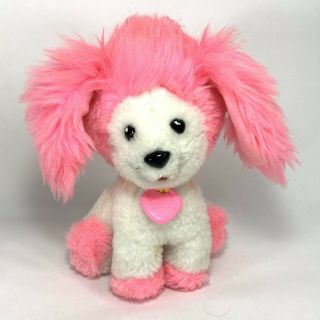 Vintage 1982 Mattel Toys Poochie Pink Plush Stuffed Animal 9 " Dog & Collar Tag