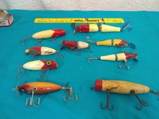Vintage Fishing Lures Wooden Creek Chub 9 Old Wooden Fishing Lures