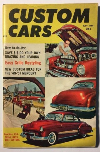 Custom Cars (july 1958) Easy Grille Restyling,  Showtime Usa: Great Lakes Best