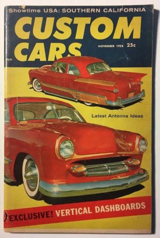 Custom Cars (november 1958) Showtime Usa: So Cal,  Vertical Dashboards