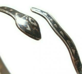 Vintage Or Antique Silver And Neillo Snake Bangle