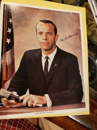 Vintage Alan Shepard Nasa Astronaut Autopen Signed 8x10 Photo Lithograph 1964