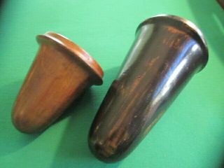 Pair Antique Carved Wooden Trumpet/trombone Mute 