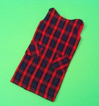 Vintage Ideal Tagged Tammy Doll Plaid Red And Blue Jumper Dress