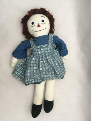 Vintage Homemade? 19 " Raggedy Ann Cloth Doll W Extra Clothes