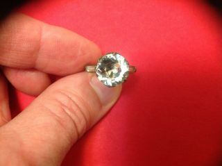 Vintage Or Antique Stamped Sterling Silver Ring Sz 6,  Unknown Stones / Crystals