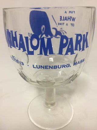 Vtg Whalom Park Route 13 Lunenburg,  Mass.  For A Whale Of A Time Souvenir Glass