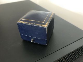 Antique Blue Leather Ring Jewellery Box - Garnish & Winkles
