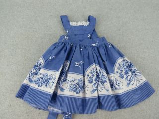 Doll Dress Clothing Blue Floral Apron Smock For 23 " Tall Vintage Or Modern Doll