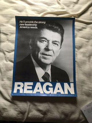1976 Ronald Reagan For President Campaign Political Poster