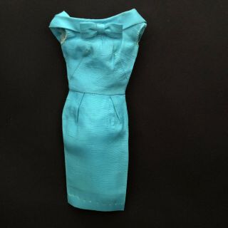 Vintage Barbie Turquoise Silk Sheath Pak Dress (1962 - 63)