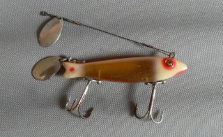 Ex - Heddon 9100 Dowagiac Spook Pyralin Salt Water Color Red/white,  Ges