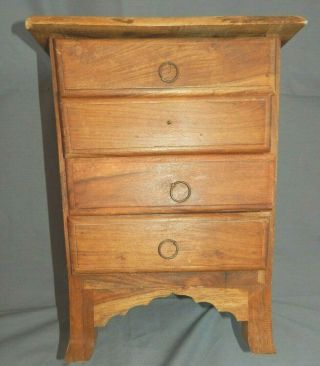 Vintage Antique Childs Solid Hardwood Dresser Chest Of Drawers Highboy