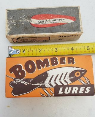 Vintage Fishing Lure Boxes Only Bomber & Eppinger