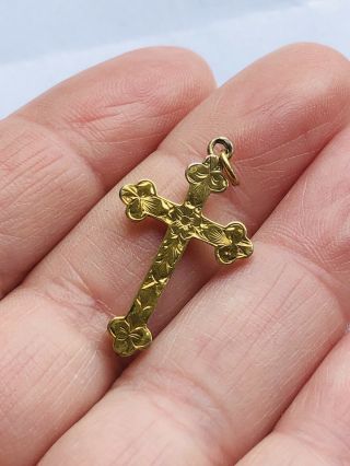 Fine Antique Victorian Gold Cross Pendant,  9ct