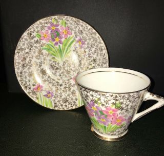 Vintage Phoenix Tf&s Fine Bone China England Pretty Flowers Tea Cup And Saucer