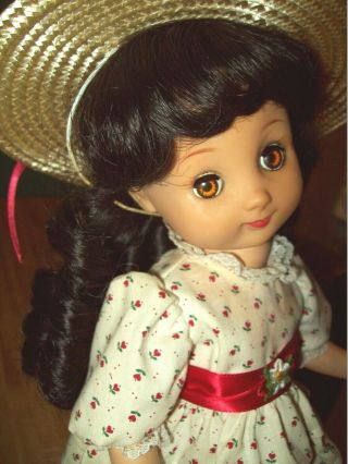 14 " Vintage Hard Plastic Betsy Mccall Doll W Raven Ringlet Curls & Ooak Outfit