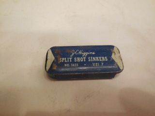 Vintage Jc Higgins,  Sears Roebuck Split - Shot Sinkers Tin Only No.  3655 Size 7
