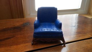 Vintage 1940’s Dollhouse Furniture / Over Stuffed Easy Chair By Renwal