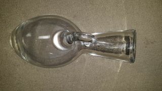 Antique Vintage Clear Glass Hospital Bed Pan Urinal Bottle With Handle