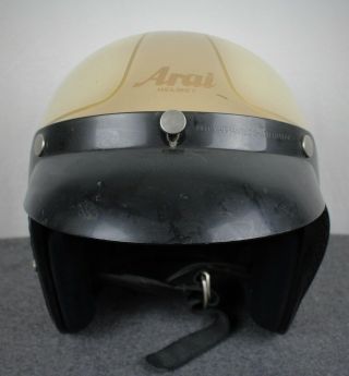 Vintage Arai Classic Motorcycle Helmet With Visor Beige/gold Medium